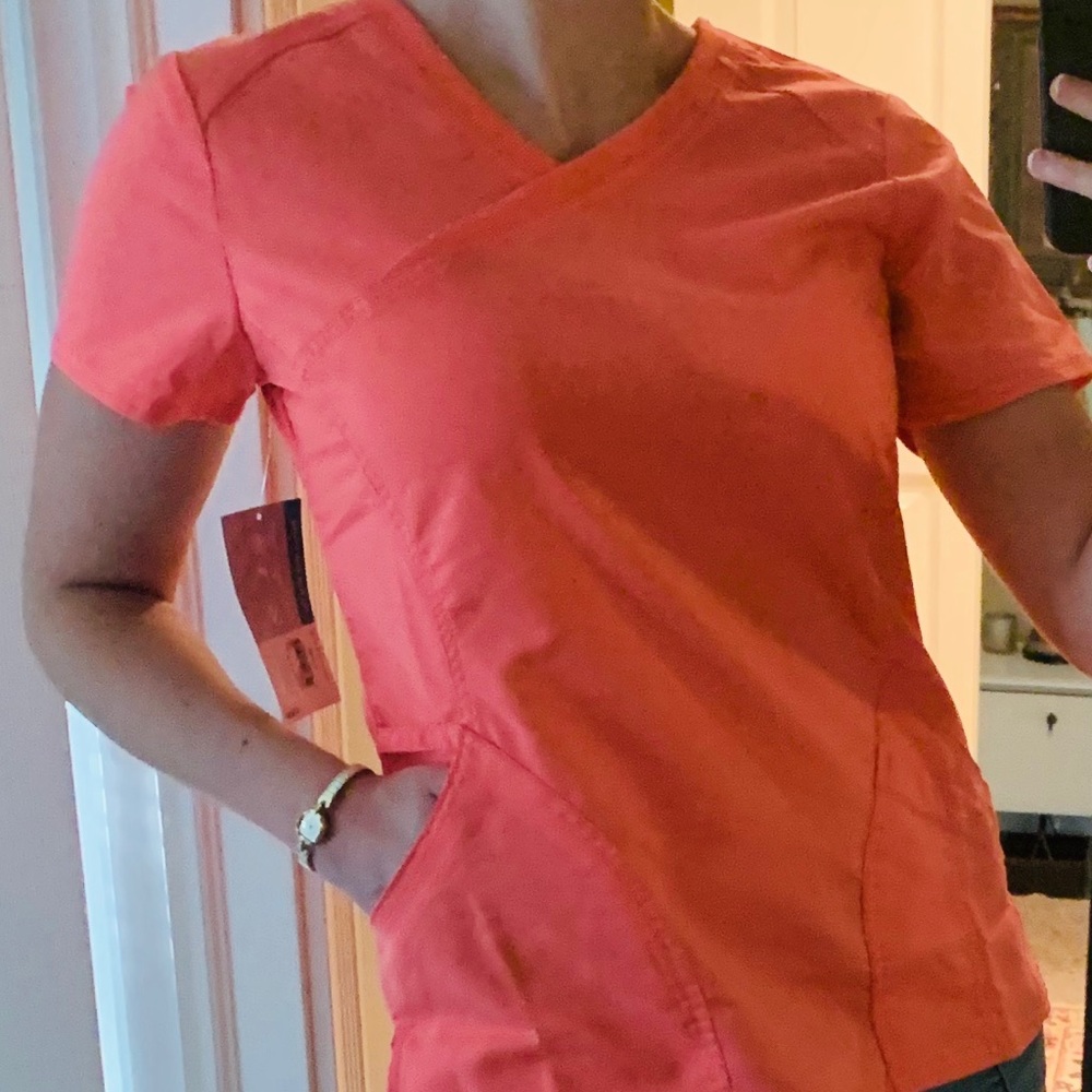 Pink scrubs top